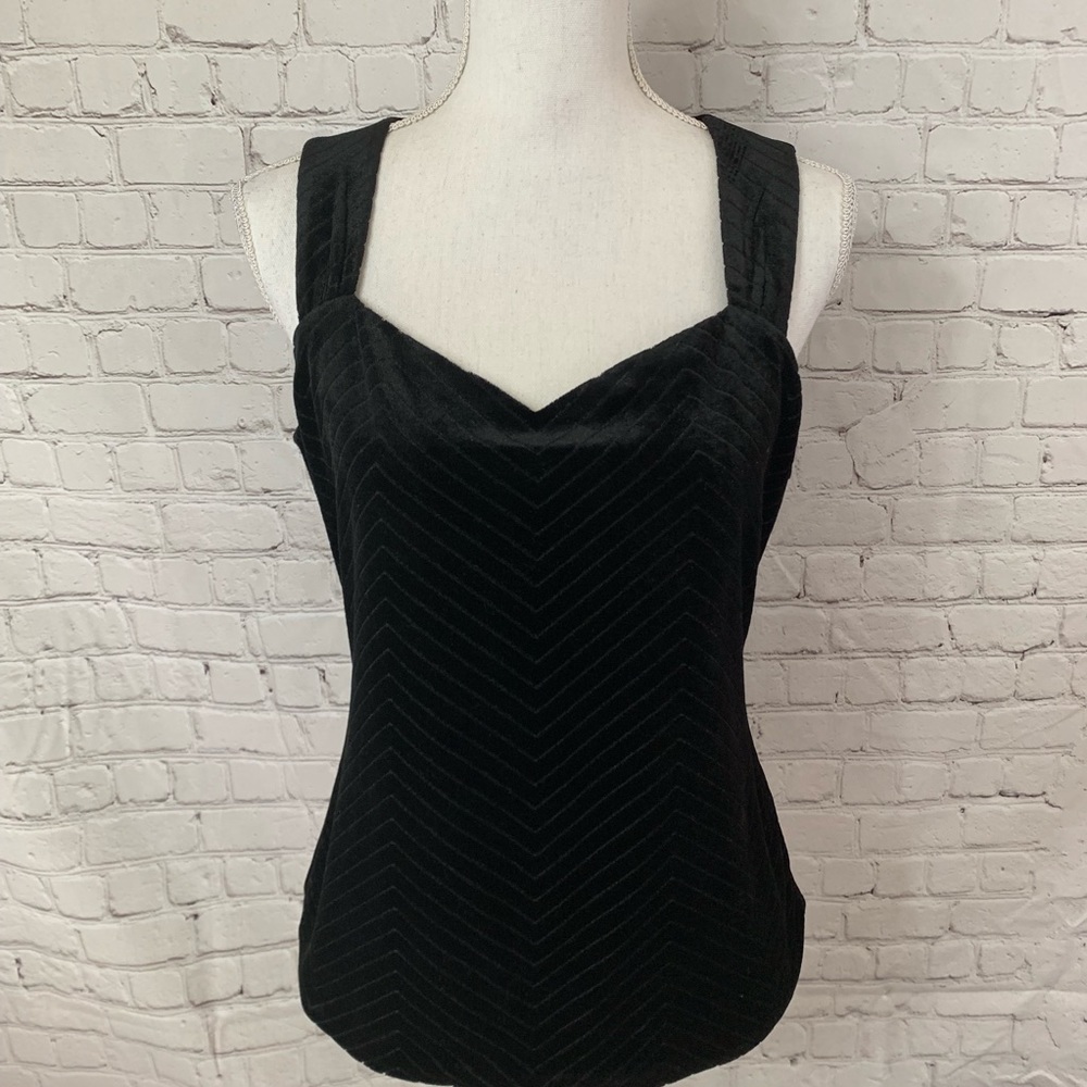 White House Black Market Black Velvet Top